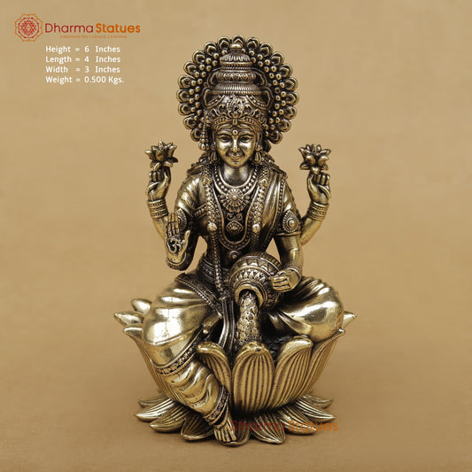 Brass Lakshmi seated fine 6”