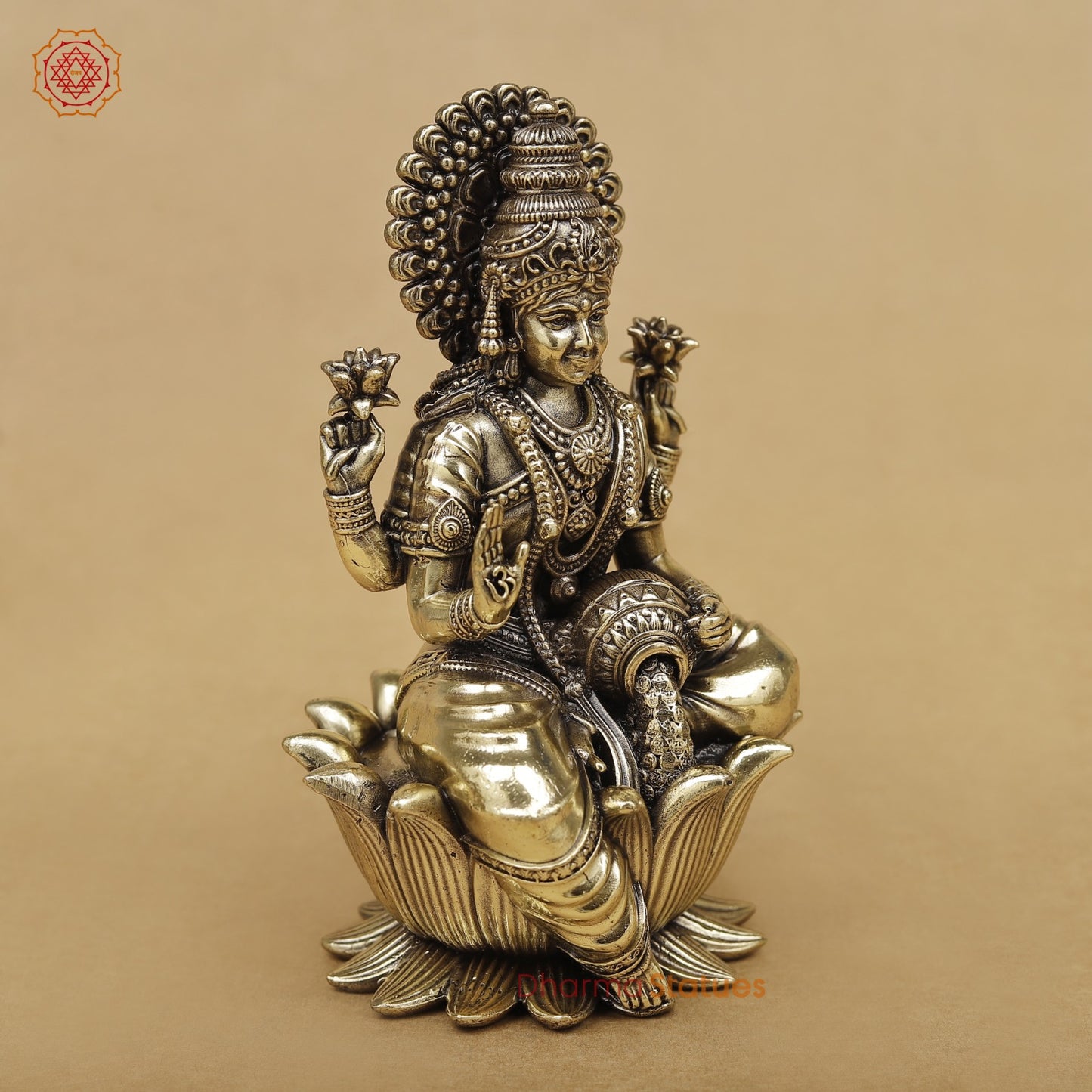 Brass Lakshmi seated fine 6”