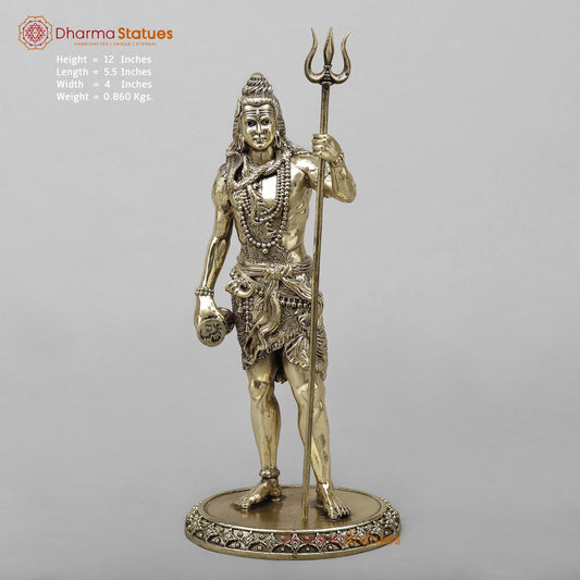 Brass Shiva standing fine 12”