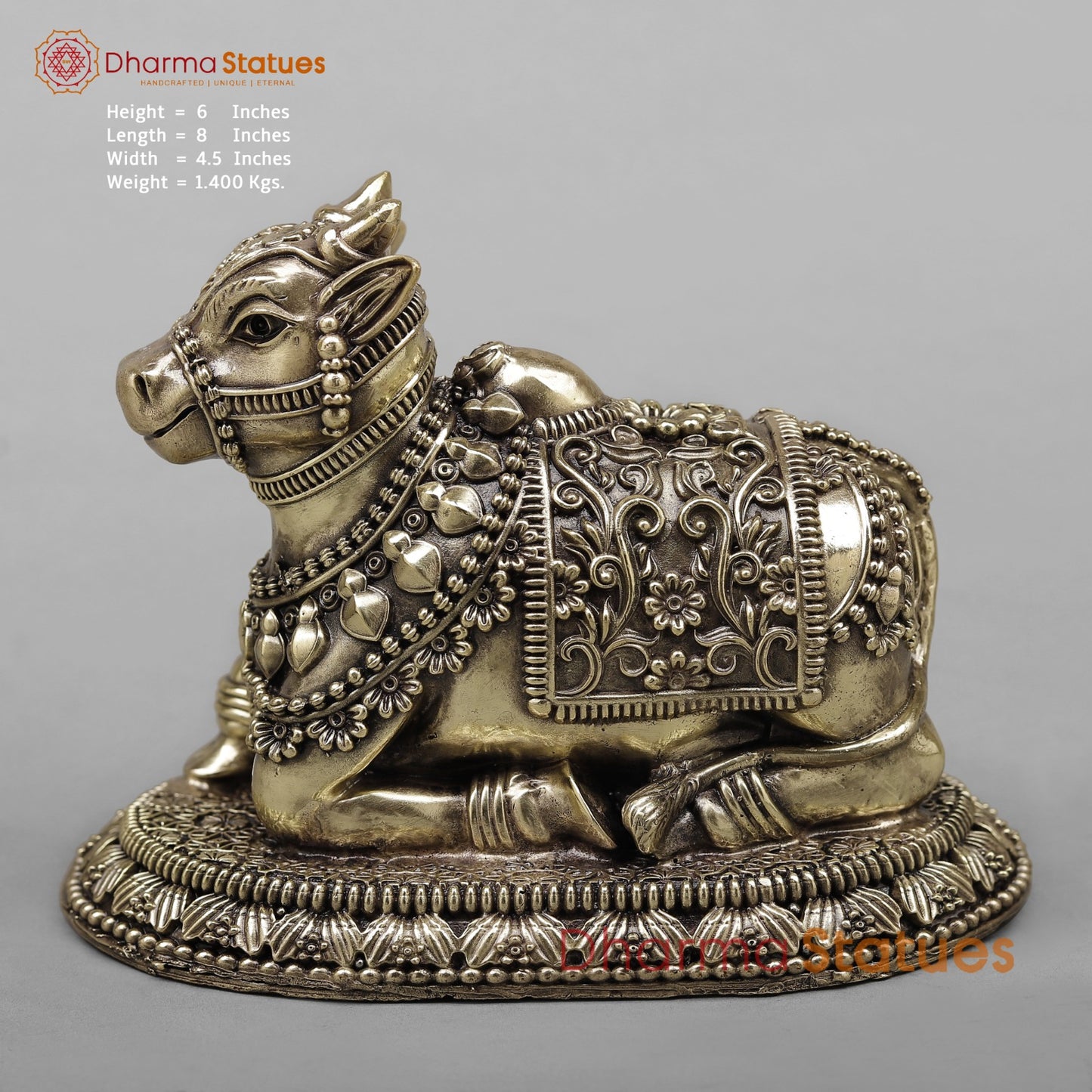 Brass Nandi seated fine 8”