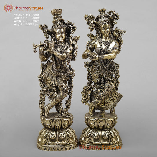 Brass Radha Krishna fine 14.5”