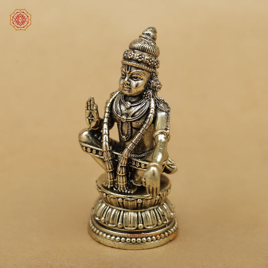 Brass Ayiappa Swami Seated 3”