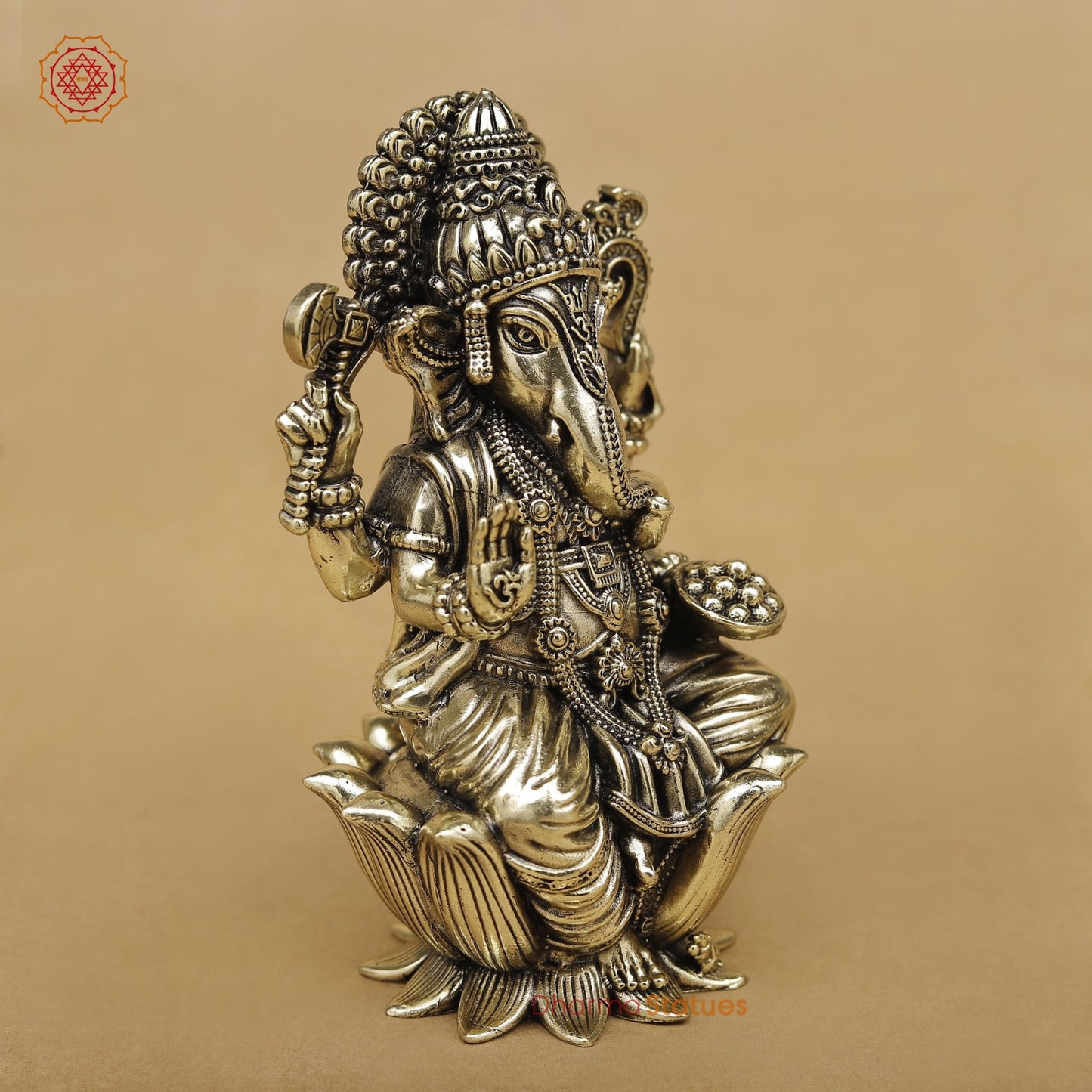 Brass Ganesh seated fine 5”
