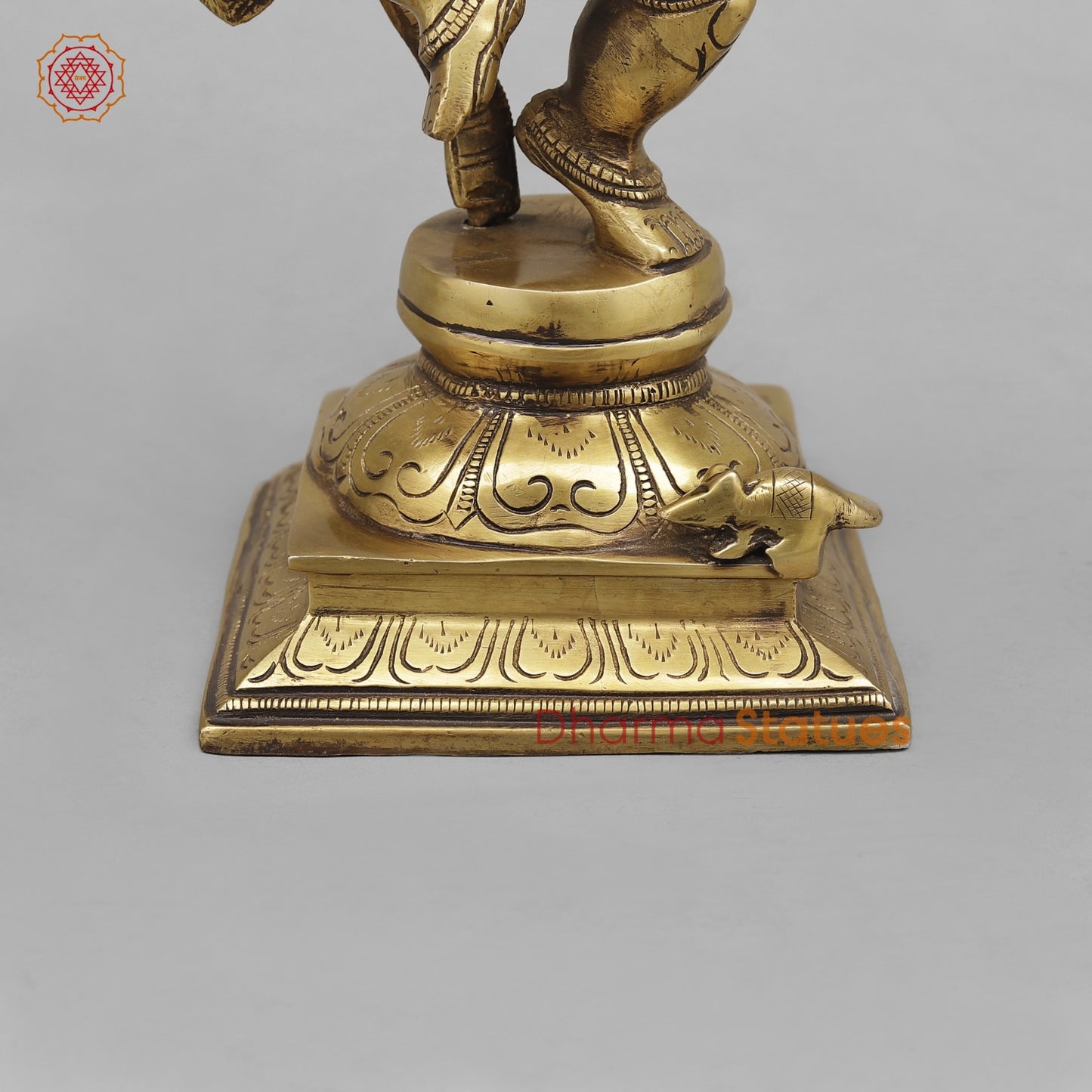 Brass Dancing Ganesh fine, Antique Finish 13”