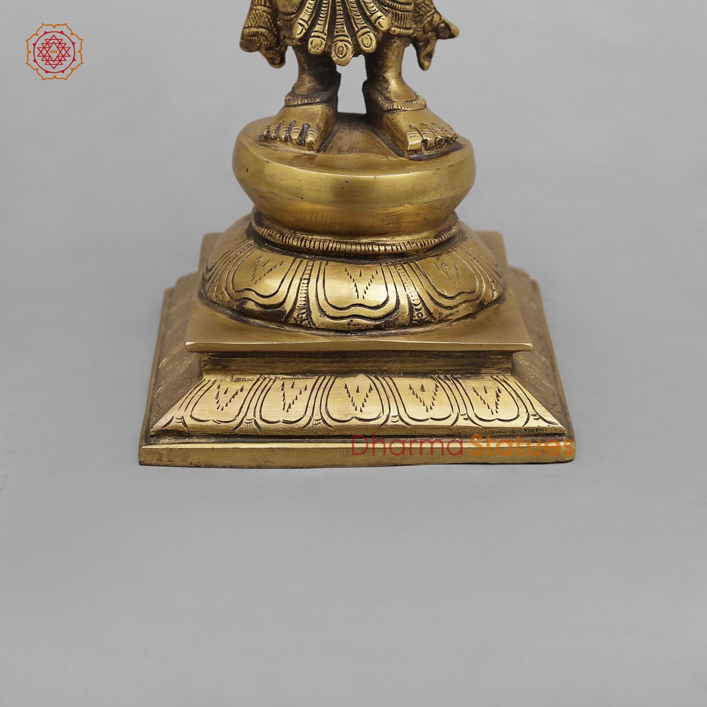 Brass Lakshmi Standing Fine, Antique Finish 17”