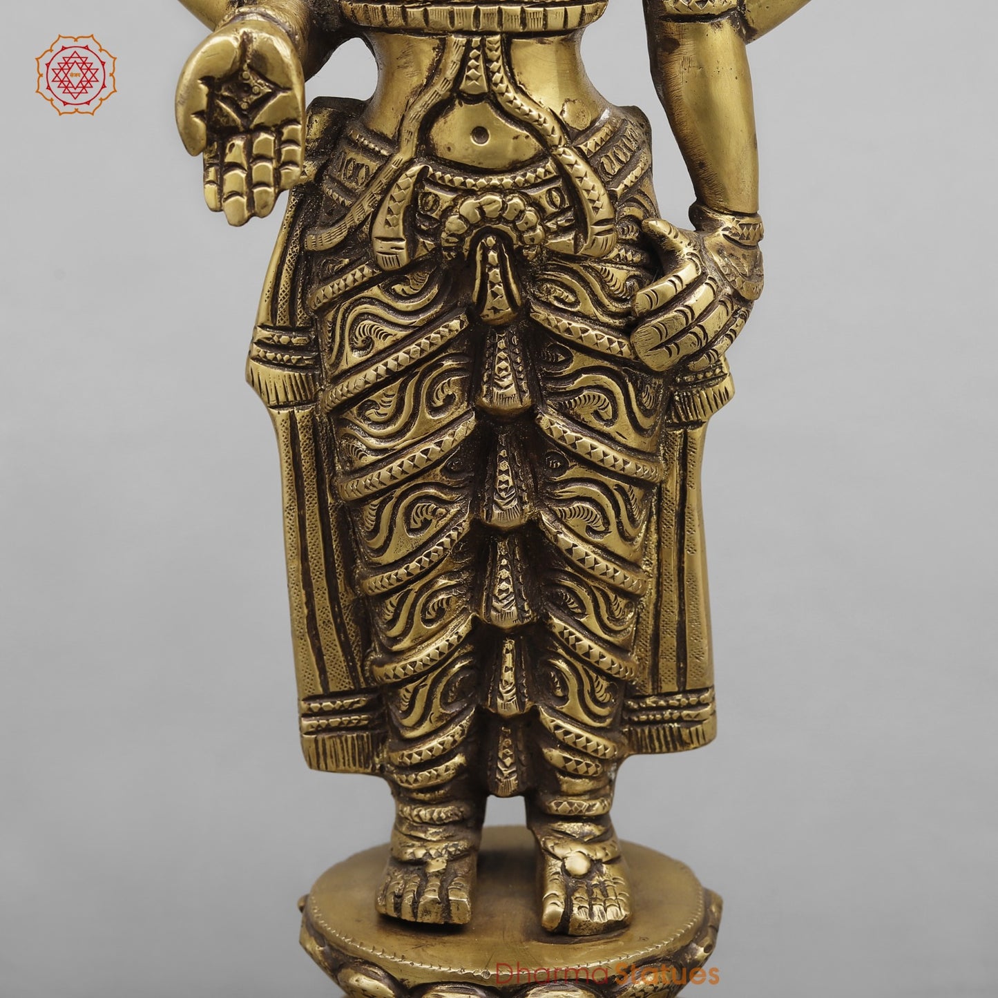 Brass Tirupati Balaji Standing, Antique Finish 16”