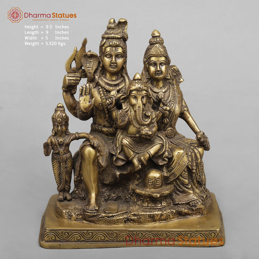 Brass Shiva Family Fine, Antique Finish 9.5”