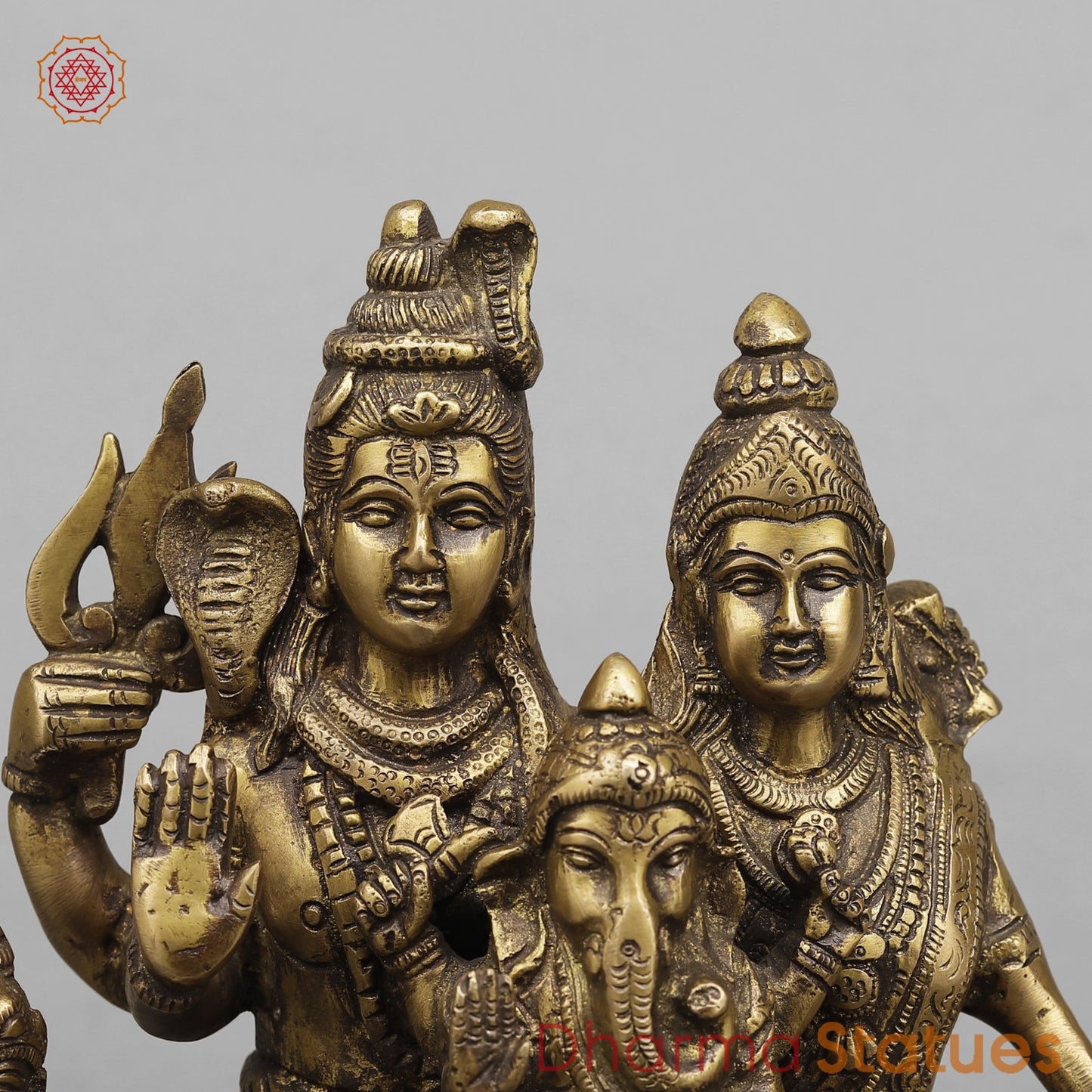 Brass Shiva Family Fine, Antique Finish 9.5”