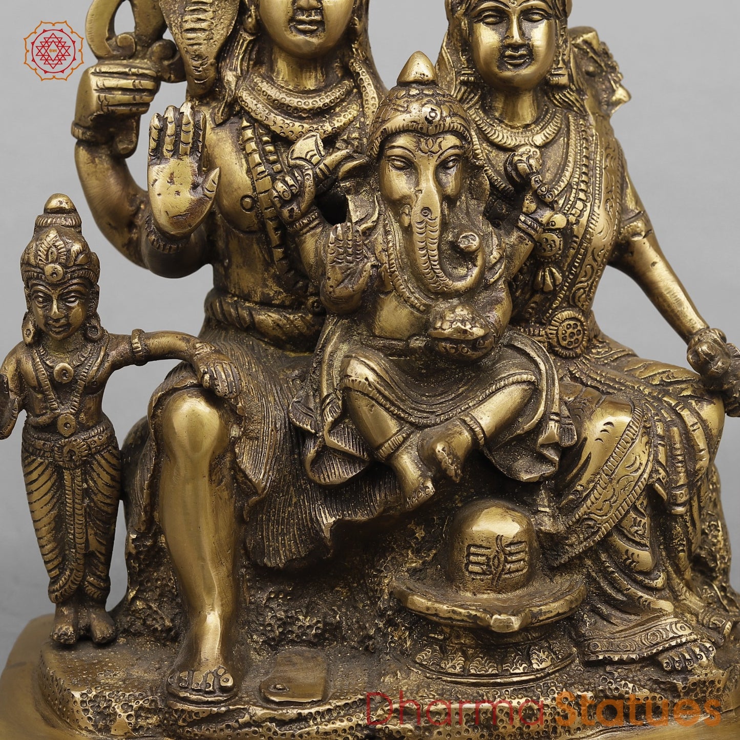 Brass Shiva Family Fine, Antique Finish 9.5”