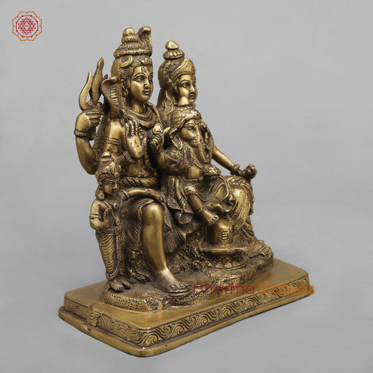 Brass Shiva Family Fine, Antique Finish 9.5”