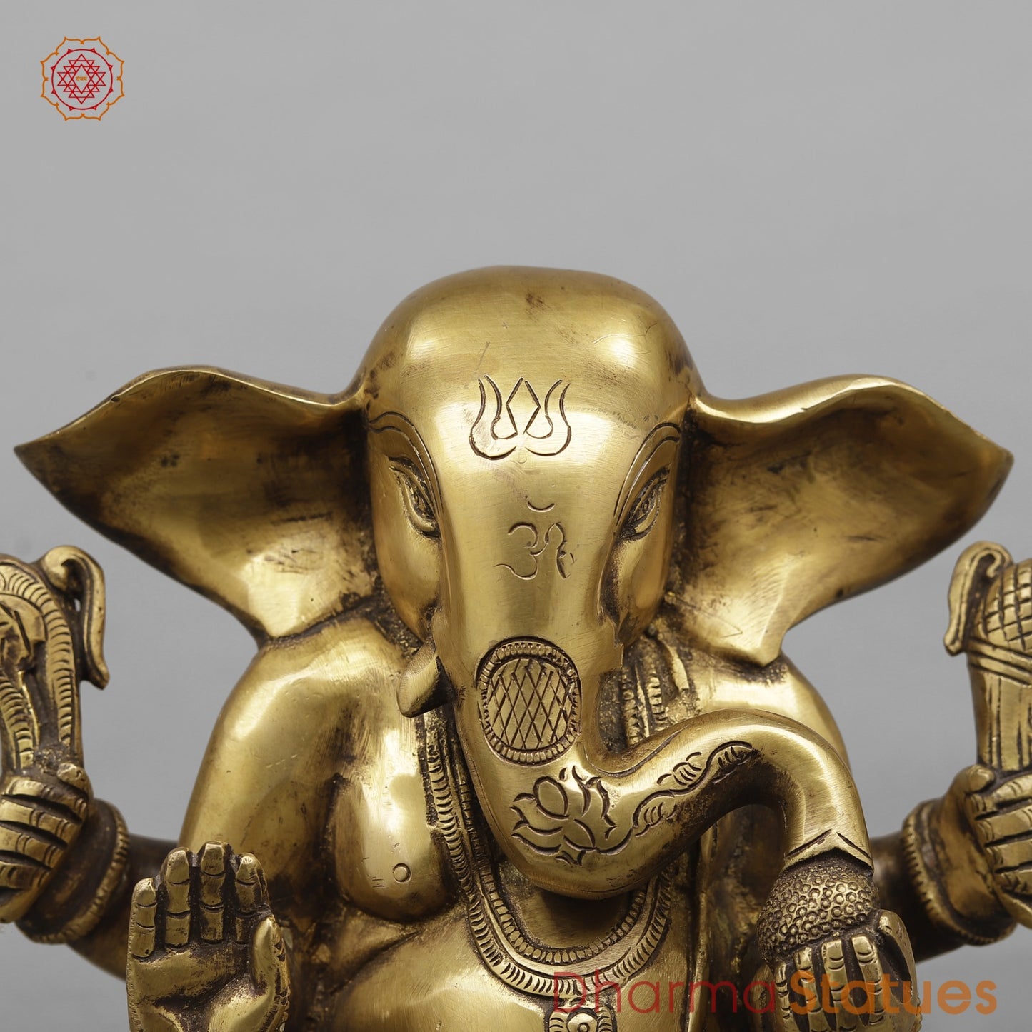 Brass Appu Ganesh Fine, Antique Finish 7”