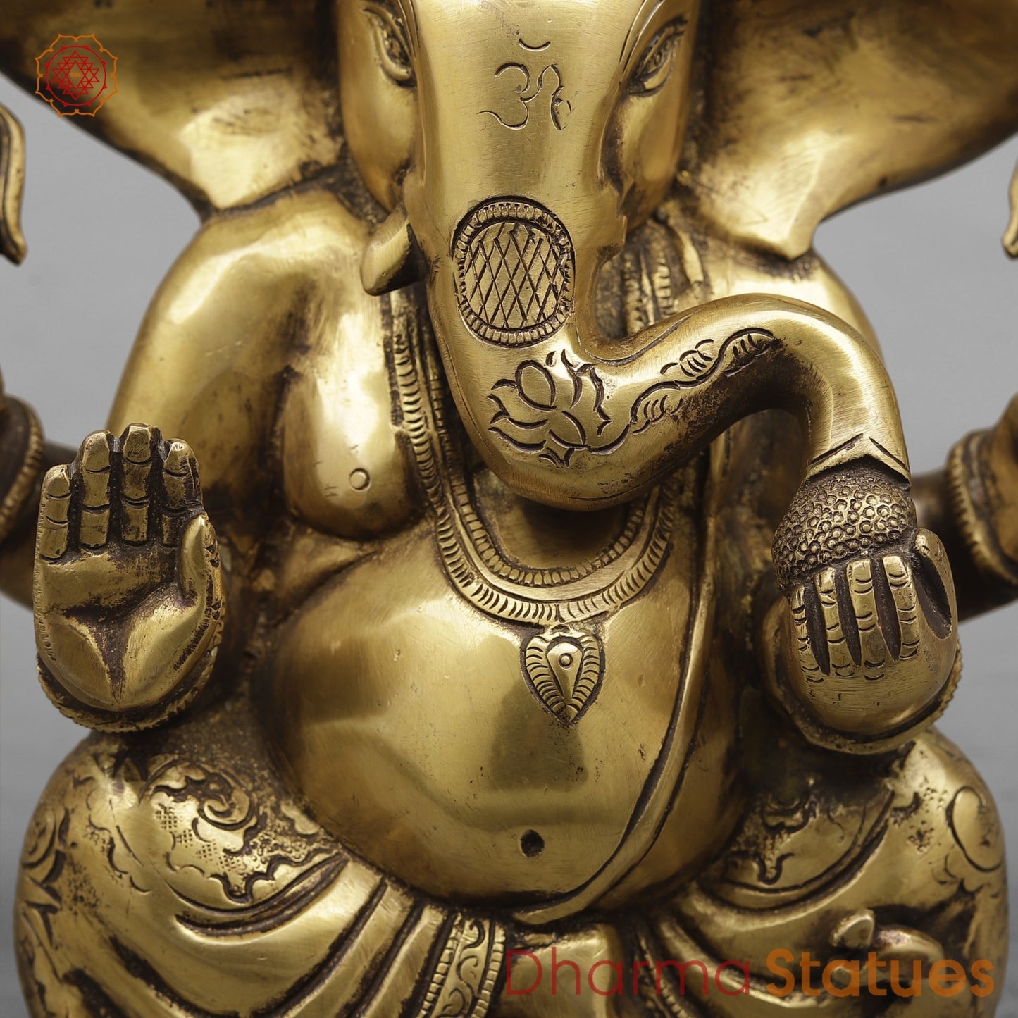 Brass Appu Ganesh Fine, Antique Finish 7”