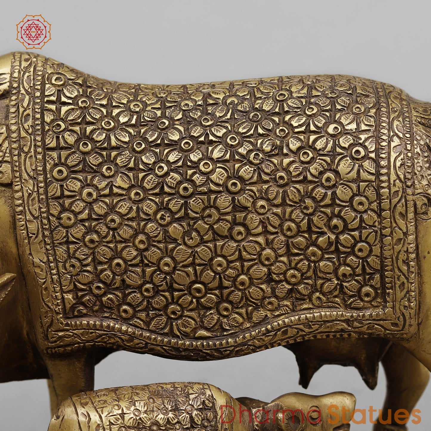 Brass Cow Calf Fine, Antique Finish 7.5”