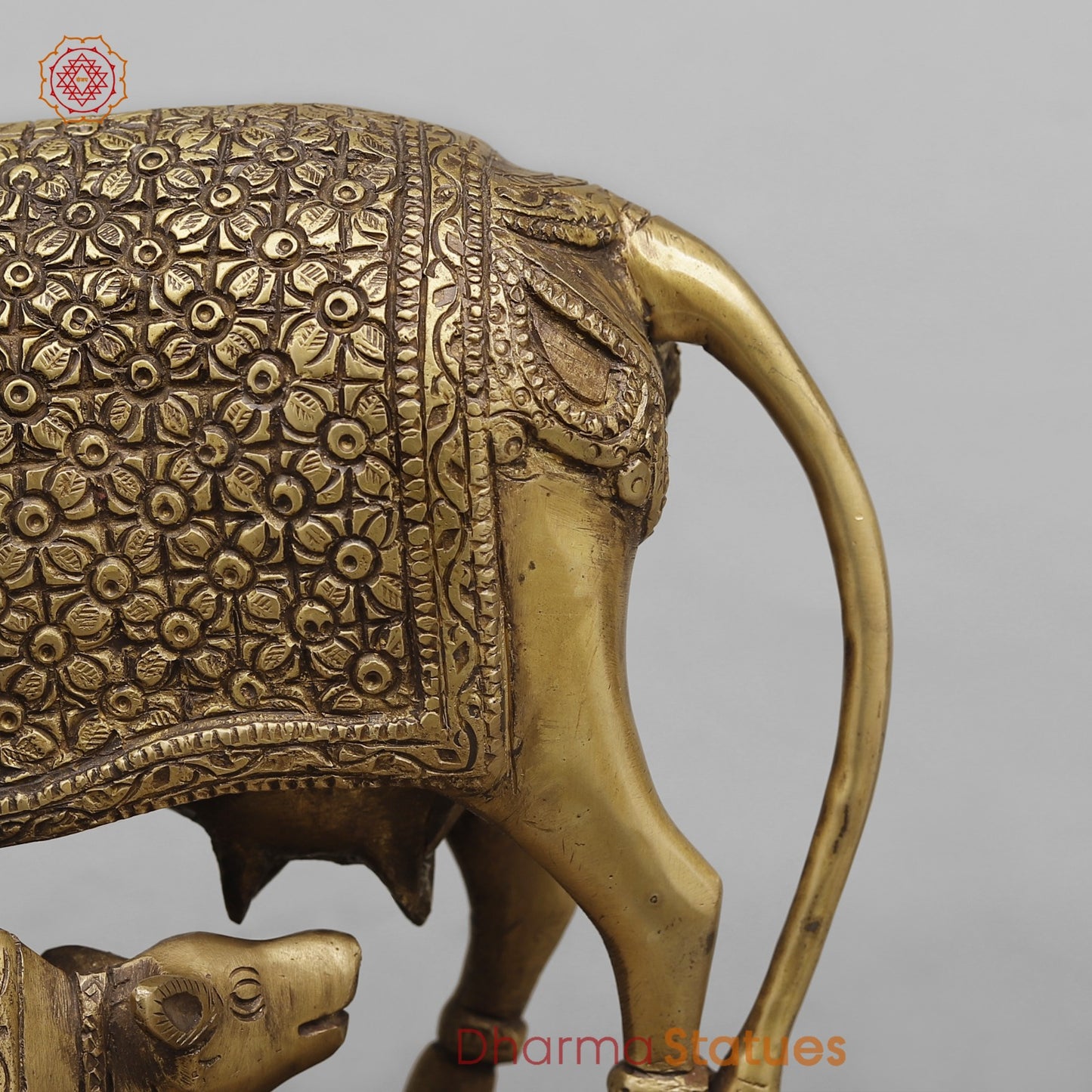 Brass Cow Calf Fine, Antique Finish 7.5”