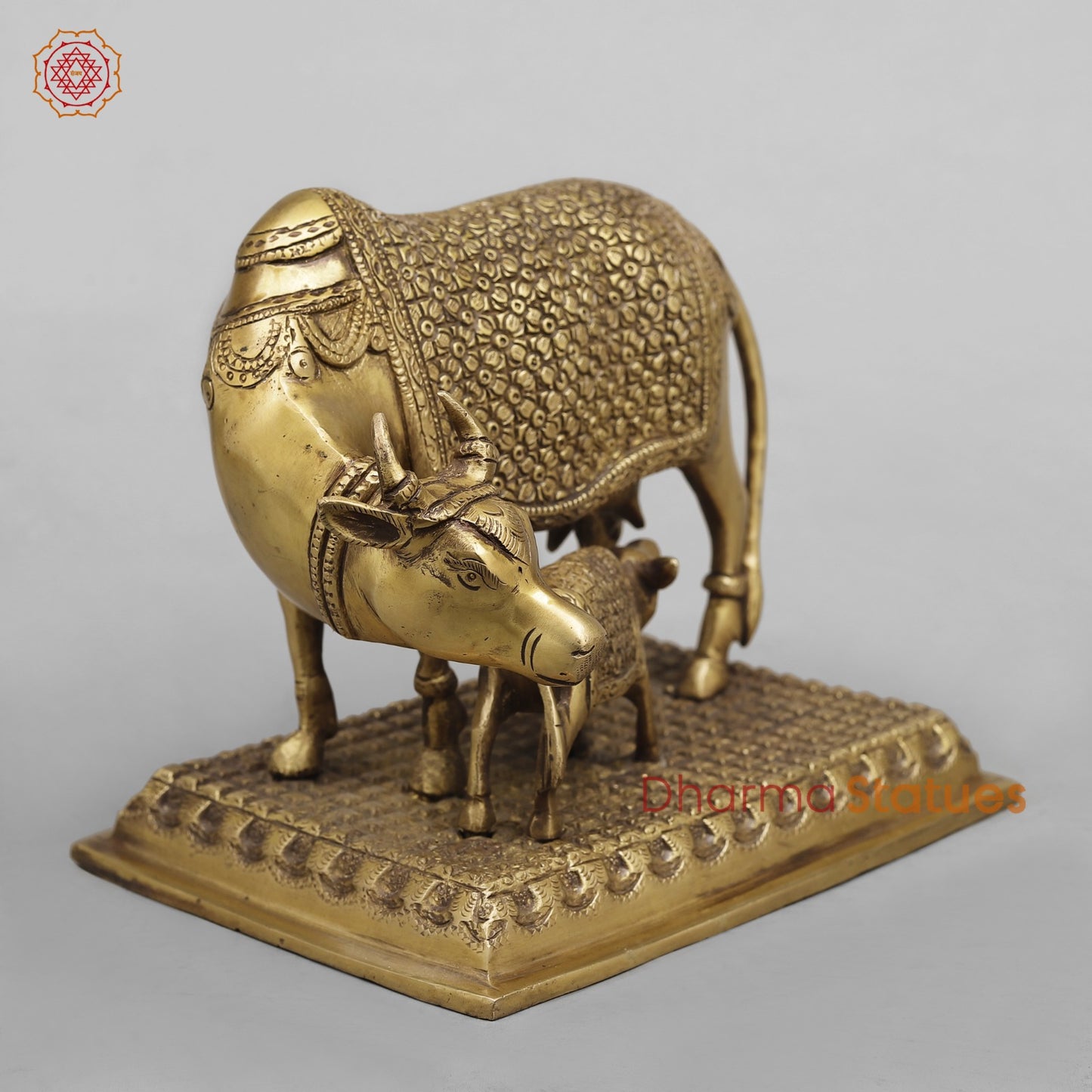 Brass Cow Calf Fine, Antique Finish 7.5”