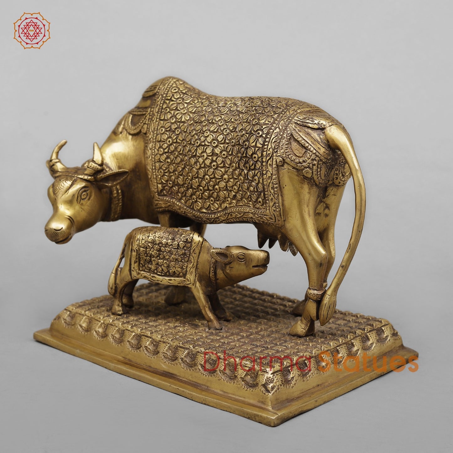 Brass Cow Calf Fine, Antique Finish 7.5”