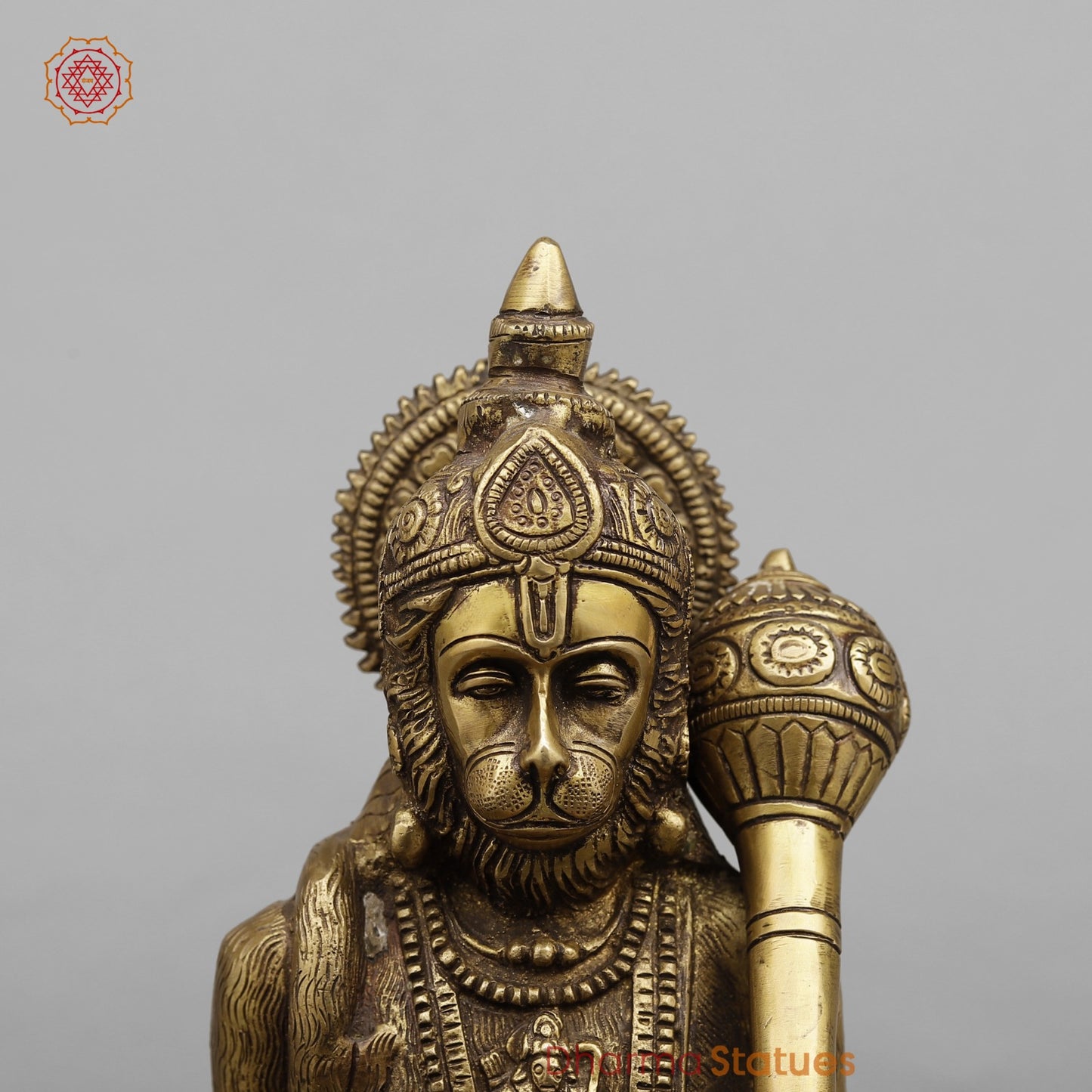 Brass Hanuman ji Blessing, Antique Finish 11”