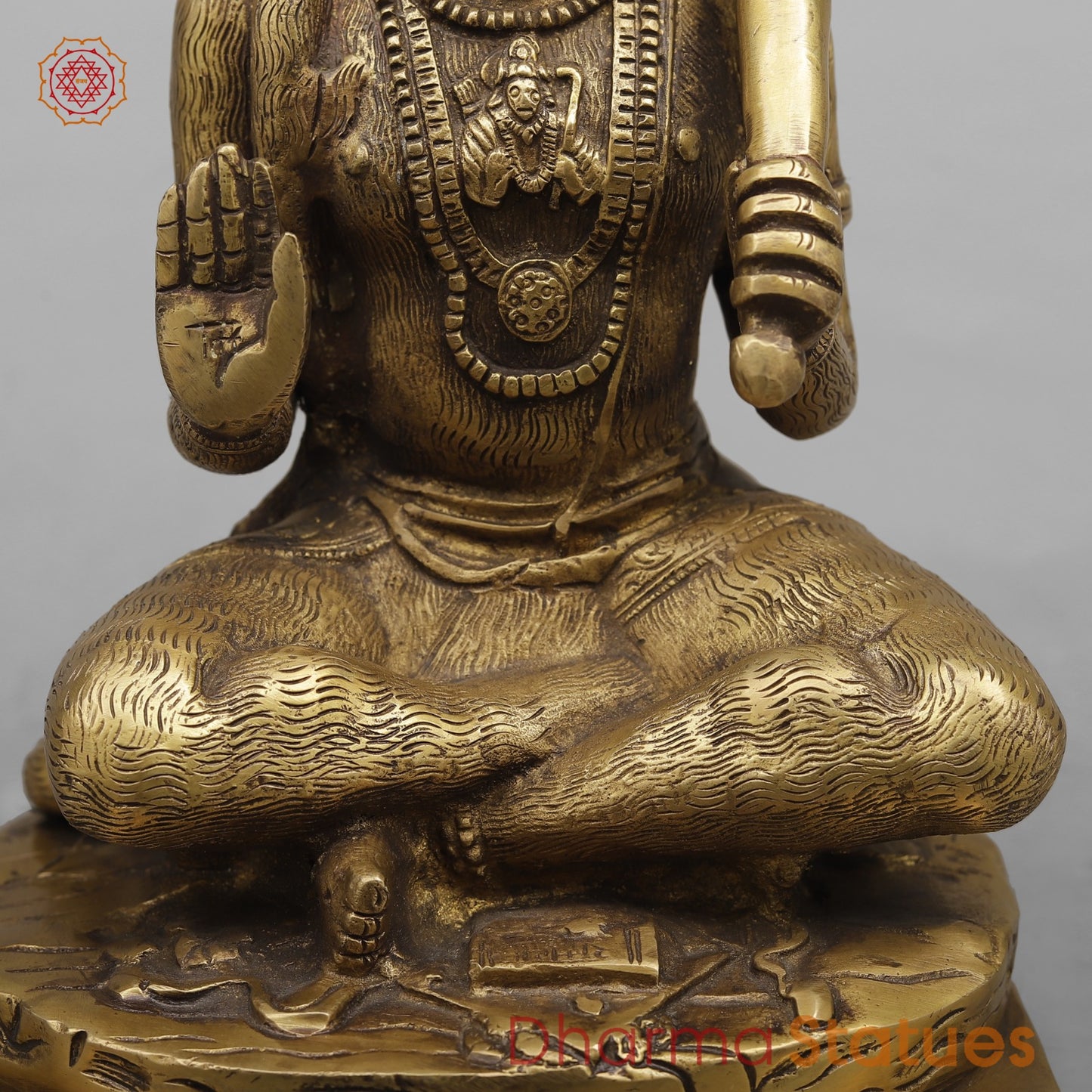 Brass Hanuman ji Blessing, Antique Finish 11”
