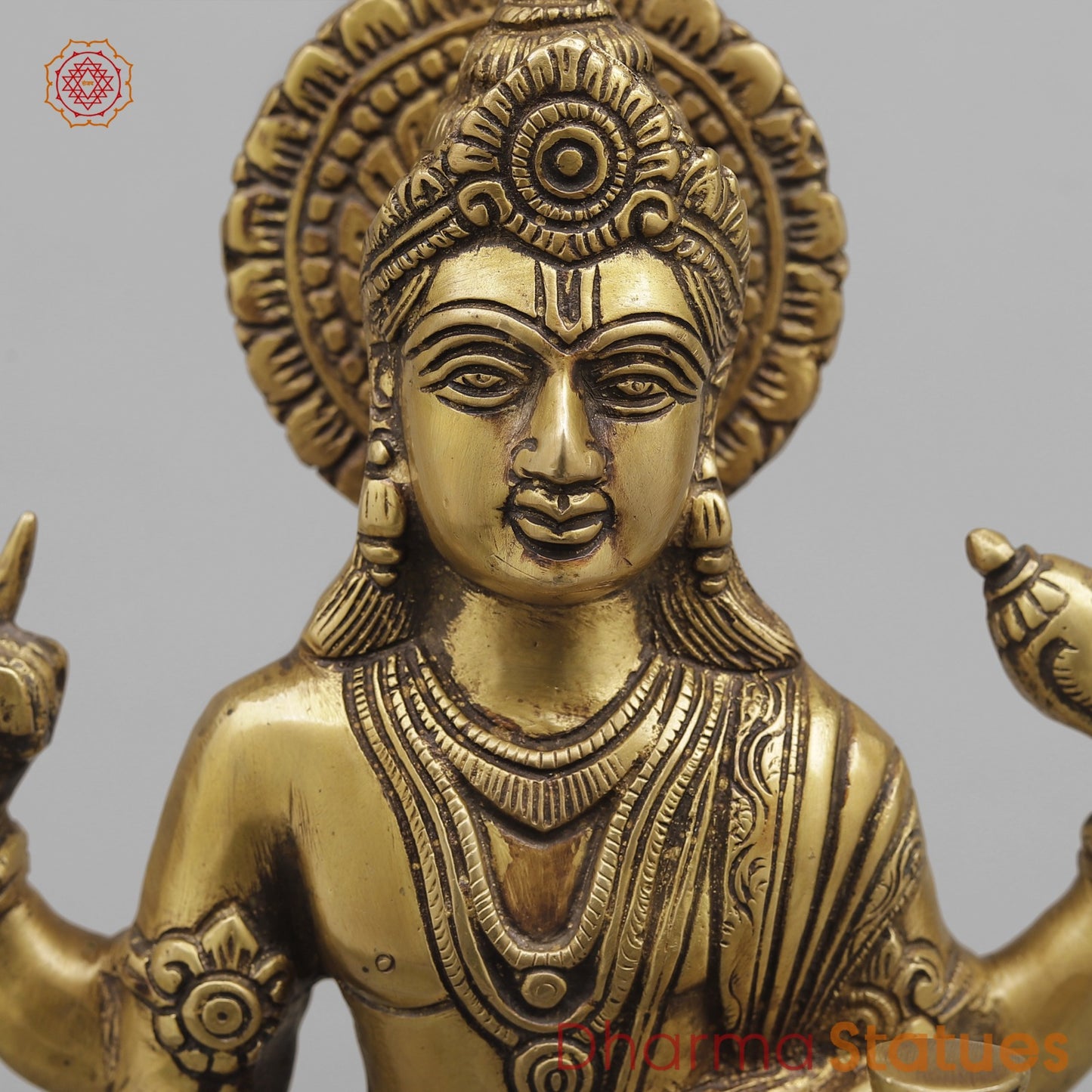 Brass Dhanwantri Standing , Antique Finish 14”