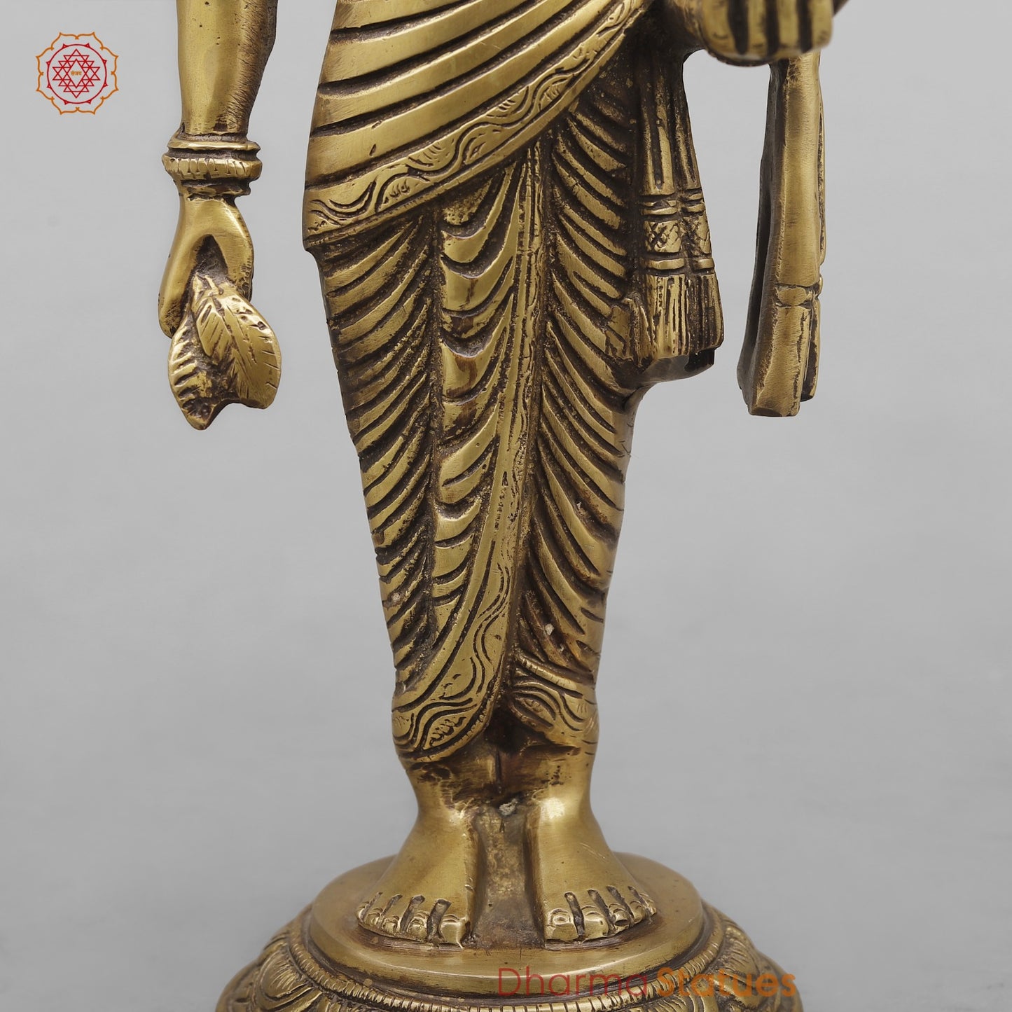 Brass Dhanwantri Standing , Antique Finish 14”