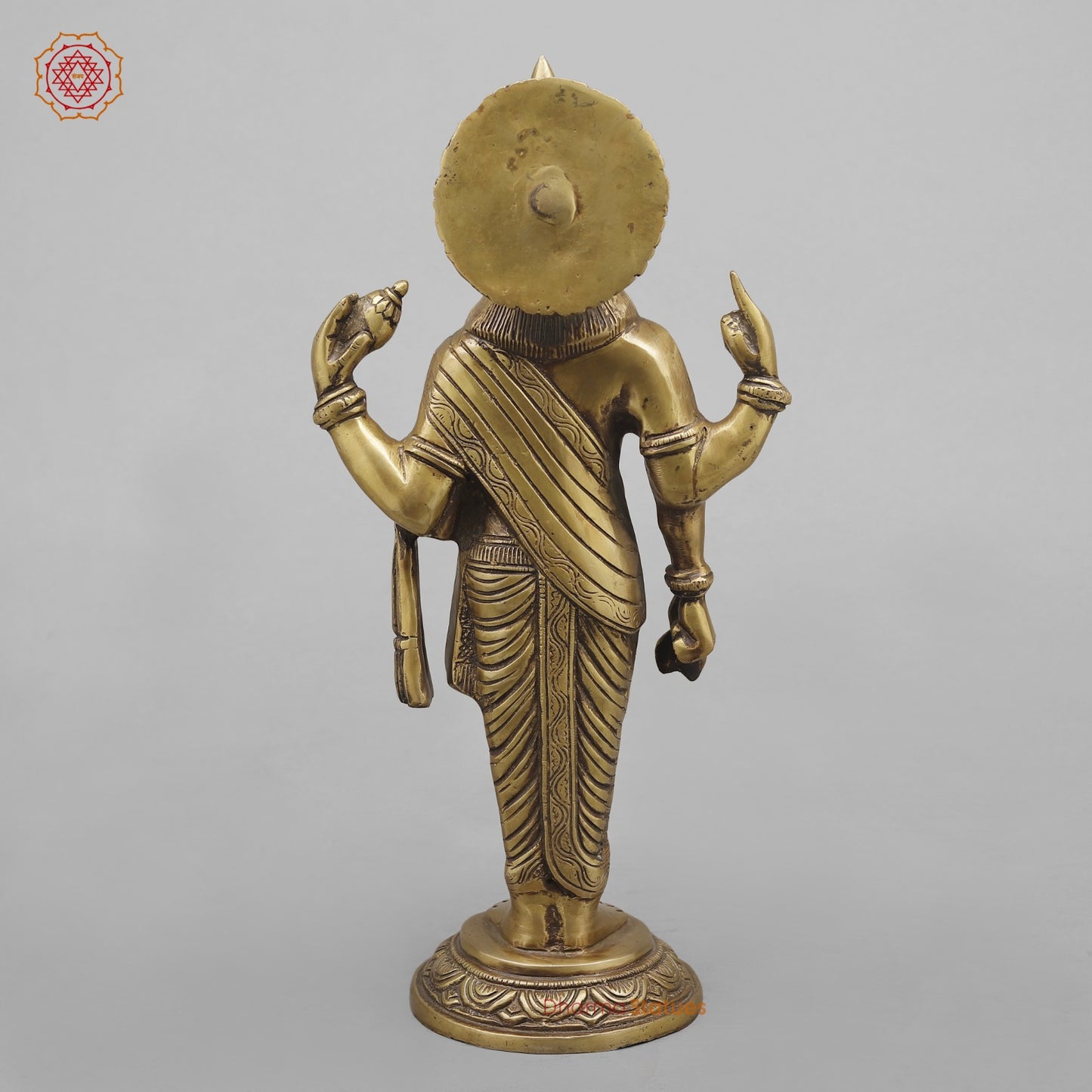 Brass Dhanwantri Standing , Antique Finish 14”
