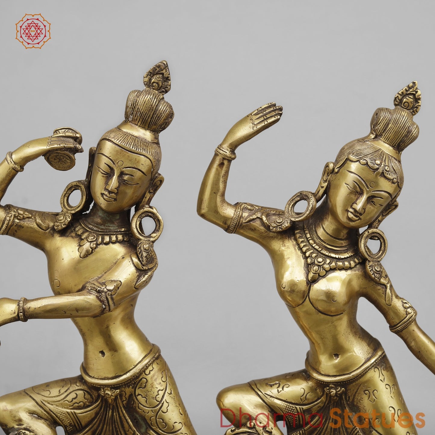 Brass Shiva Parwati Dancing Gracefully, Antique finish 17”