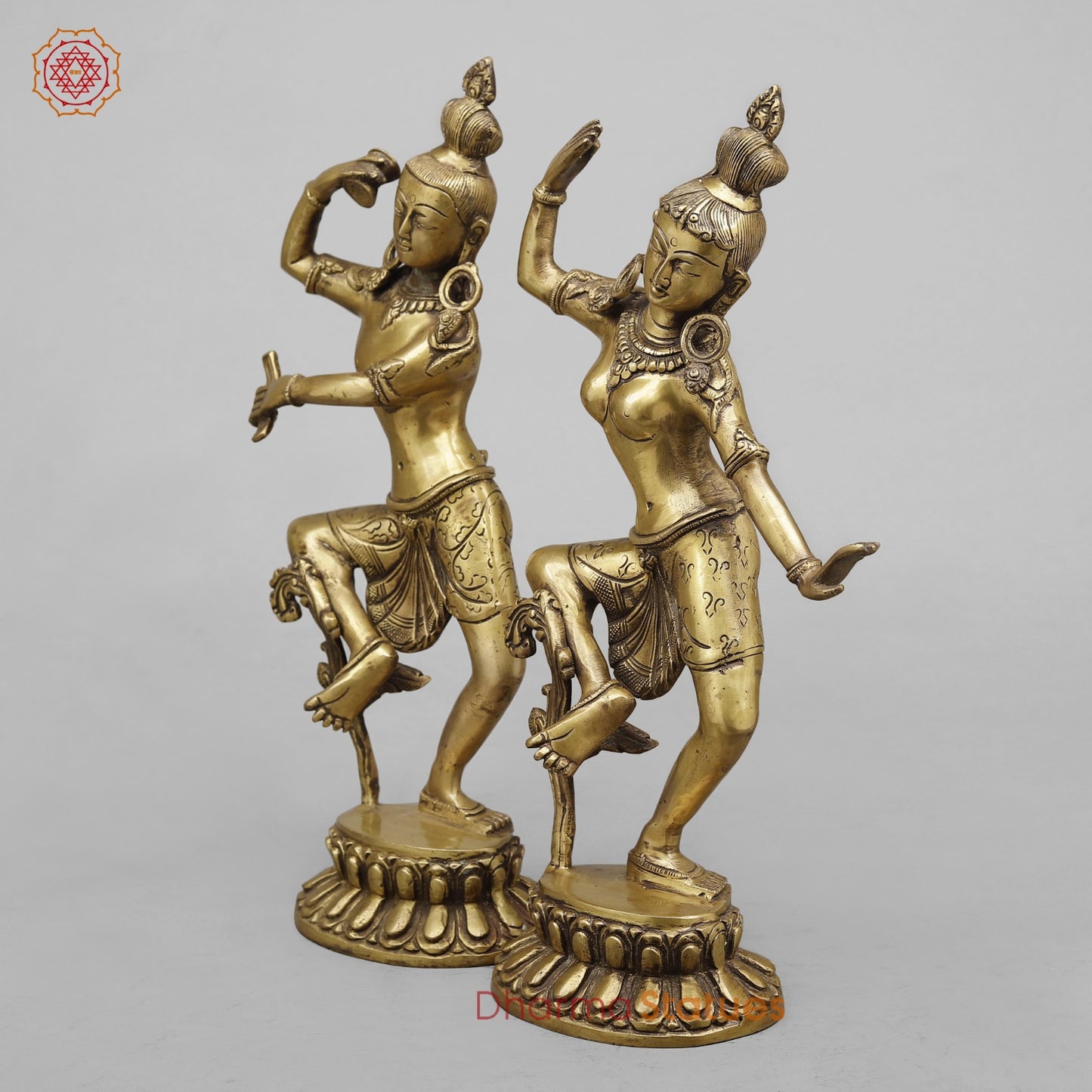 Brass Shiva Parwati Dancing Gracefully, Antique finish 17”