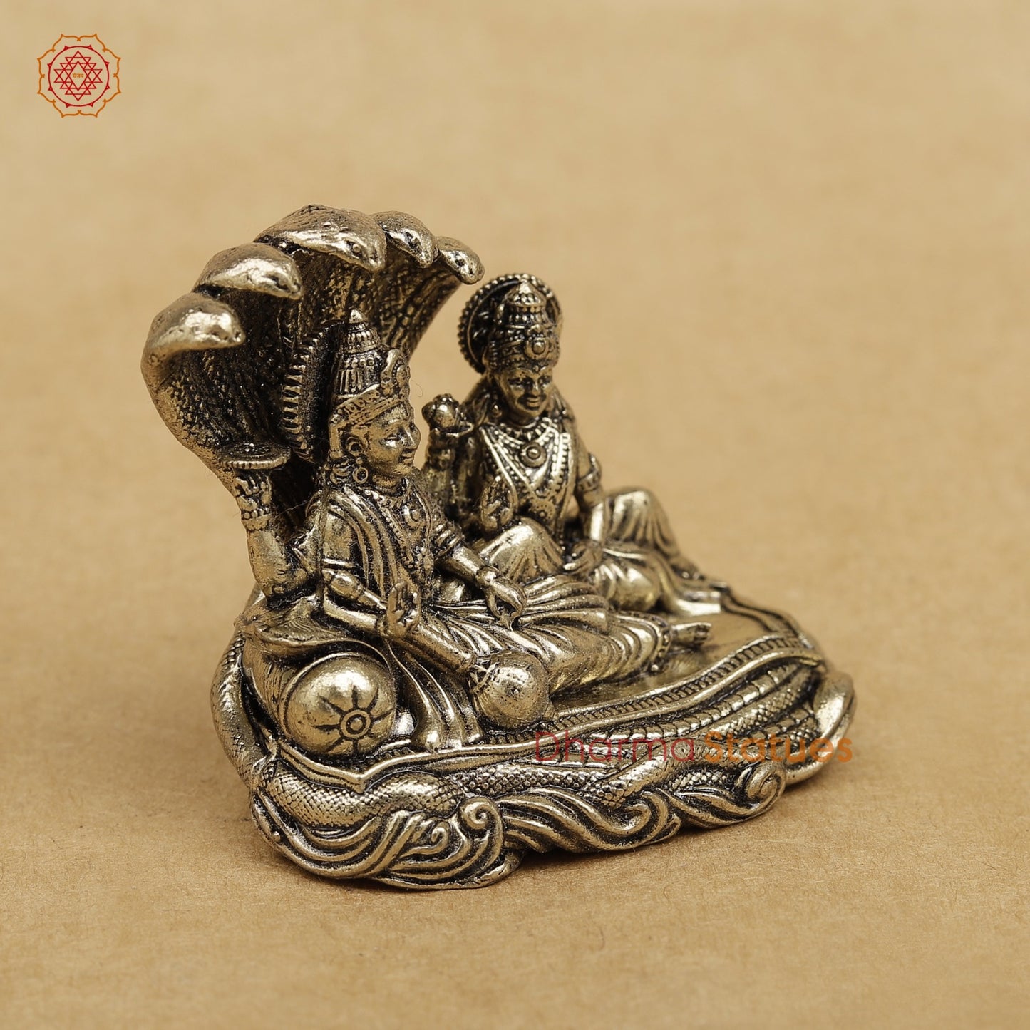 Brass Vishnu Lakshmi Resting Fine 2”