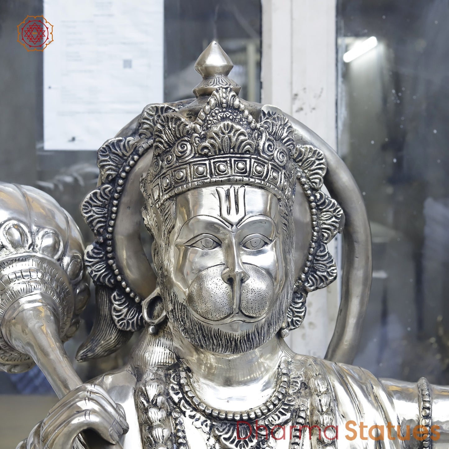 Brass Hanuman Standing Large, Smooth Finish 62”