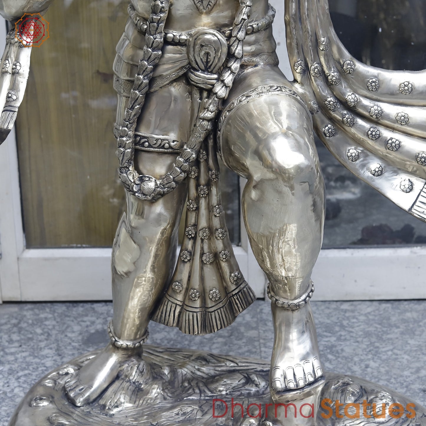 Brass Hanuman Standing Large, Smooth Finish 62”