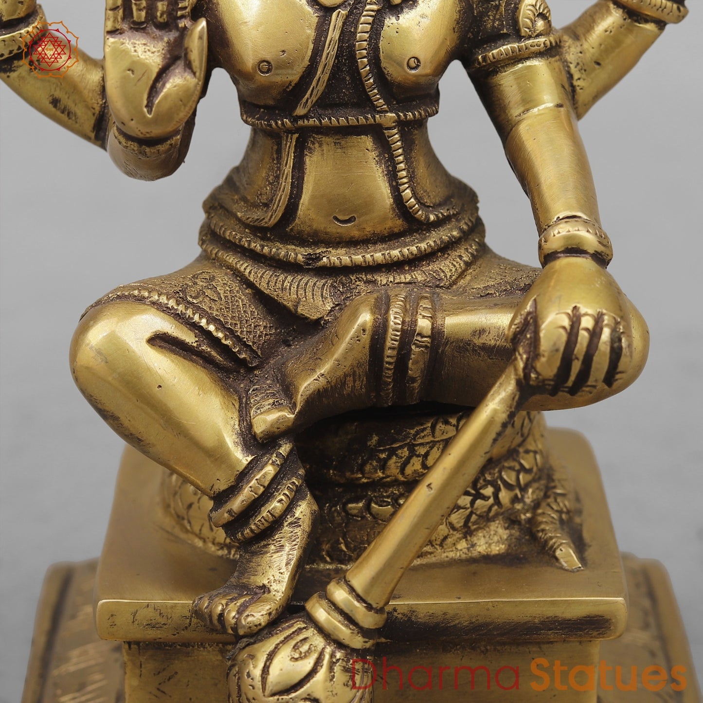 Brass Maha-Abhishekam Vishnu seated , Antique Finish 6.5”