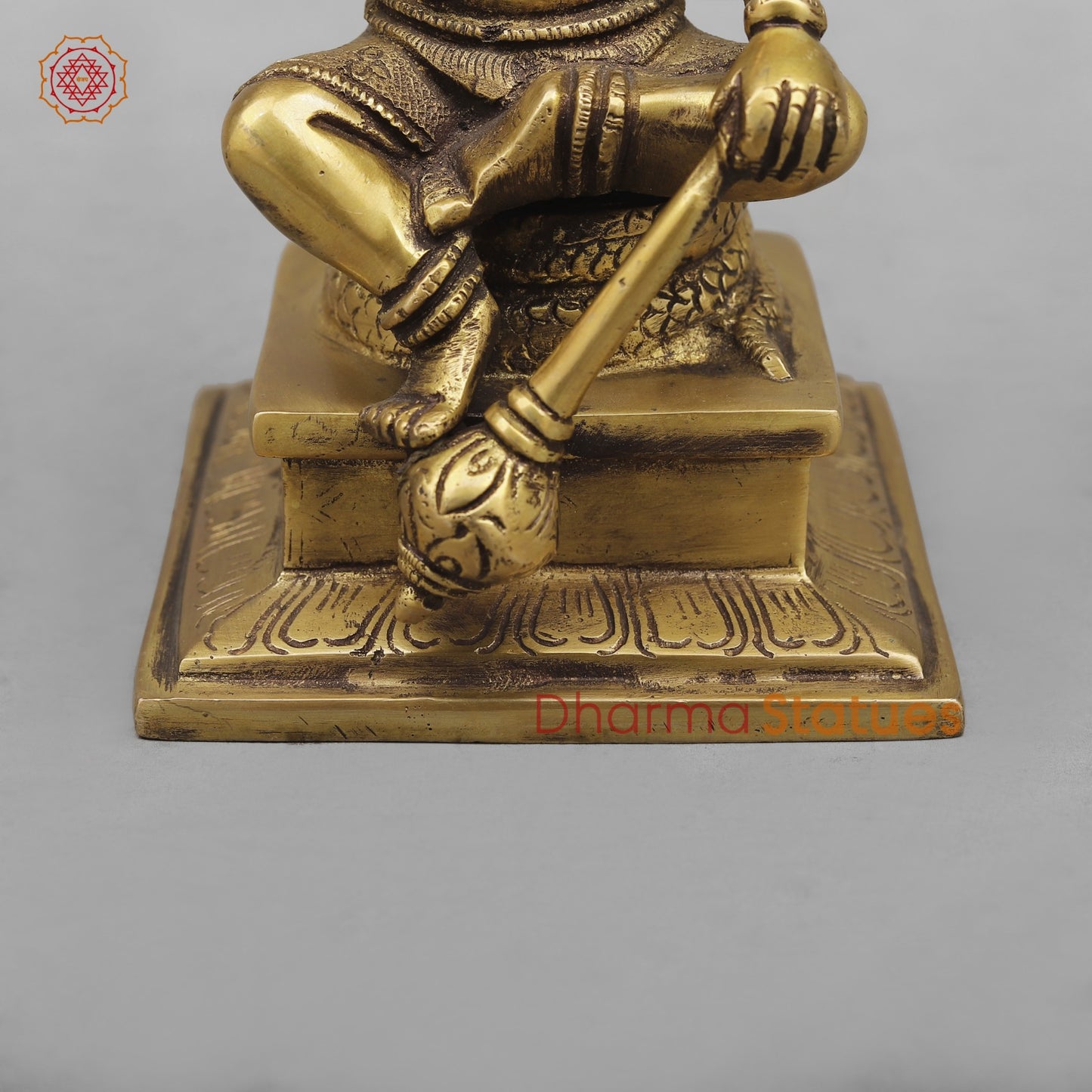 Brass Maha-Abhishekam Vishnu seated , Antique Finish 6.5”