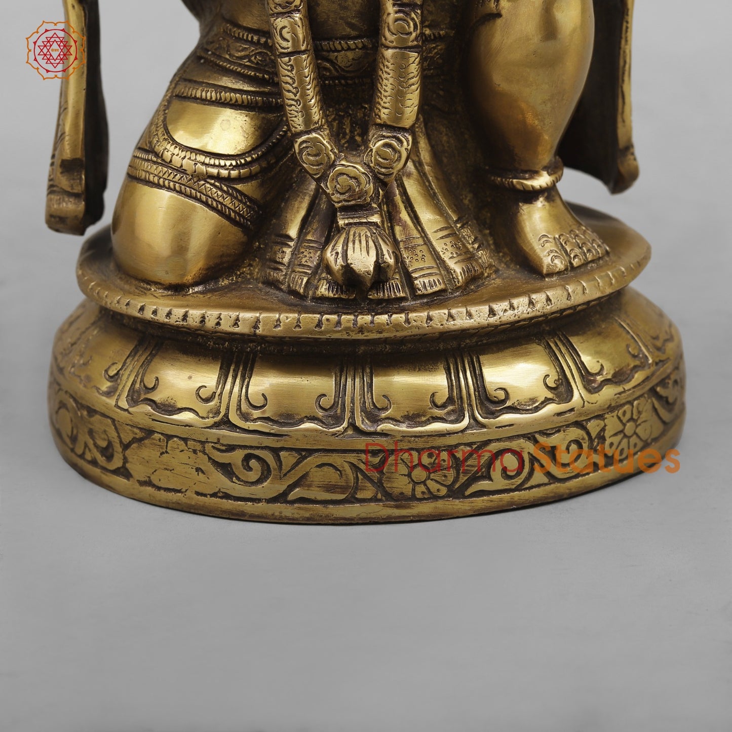 Brass Blessing Hanuman Ji Seated , Antique Finish 10”