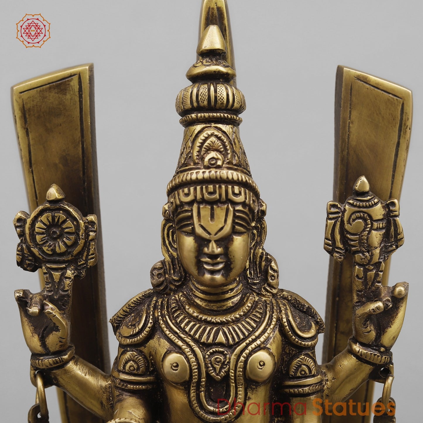 Brass Tirupati Balaji Fine, Antique Finish 14”