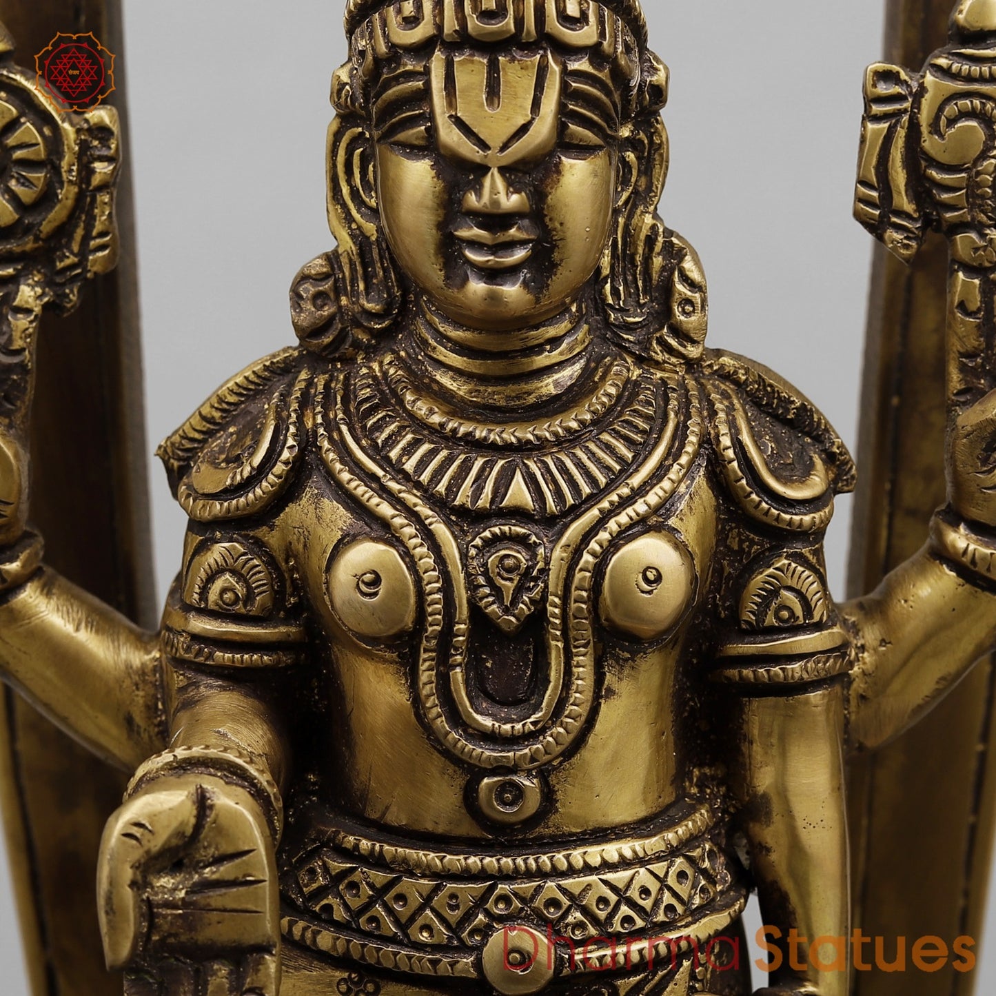 Brass Tirupati Balaji Fine, Antique Finish 14”