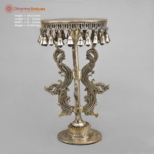 Brass Stand With Bell, Smooth Finish 19.5” (Single)
