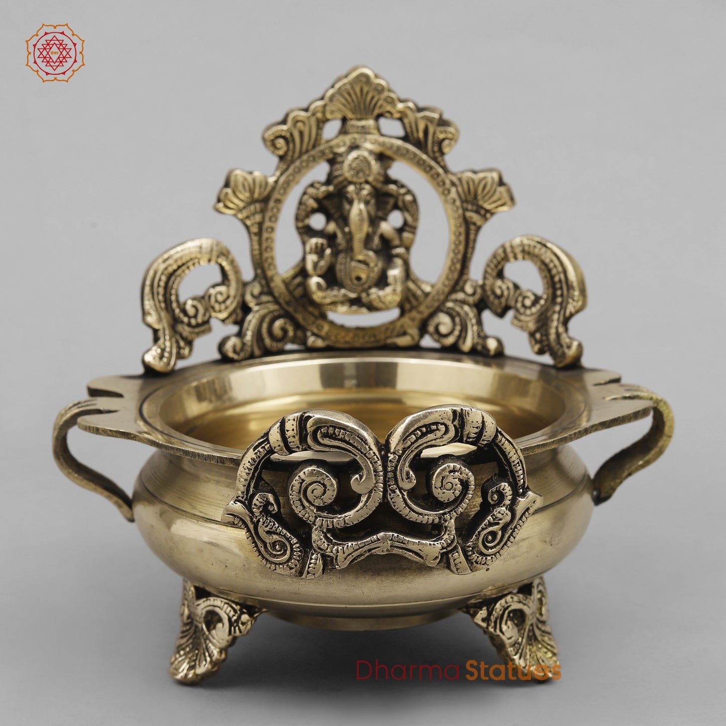 Brass Ganesh Urli Fine , Smooth Finish 8”
