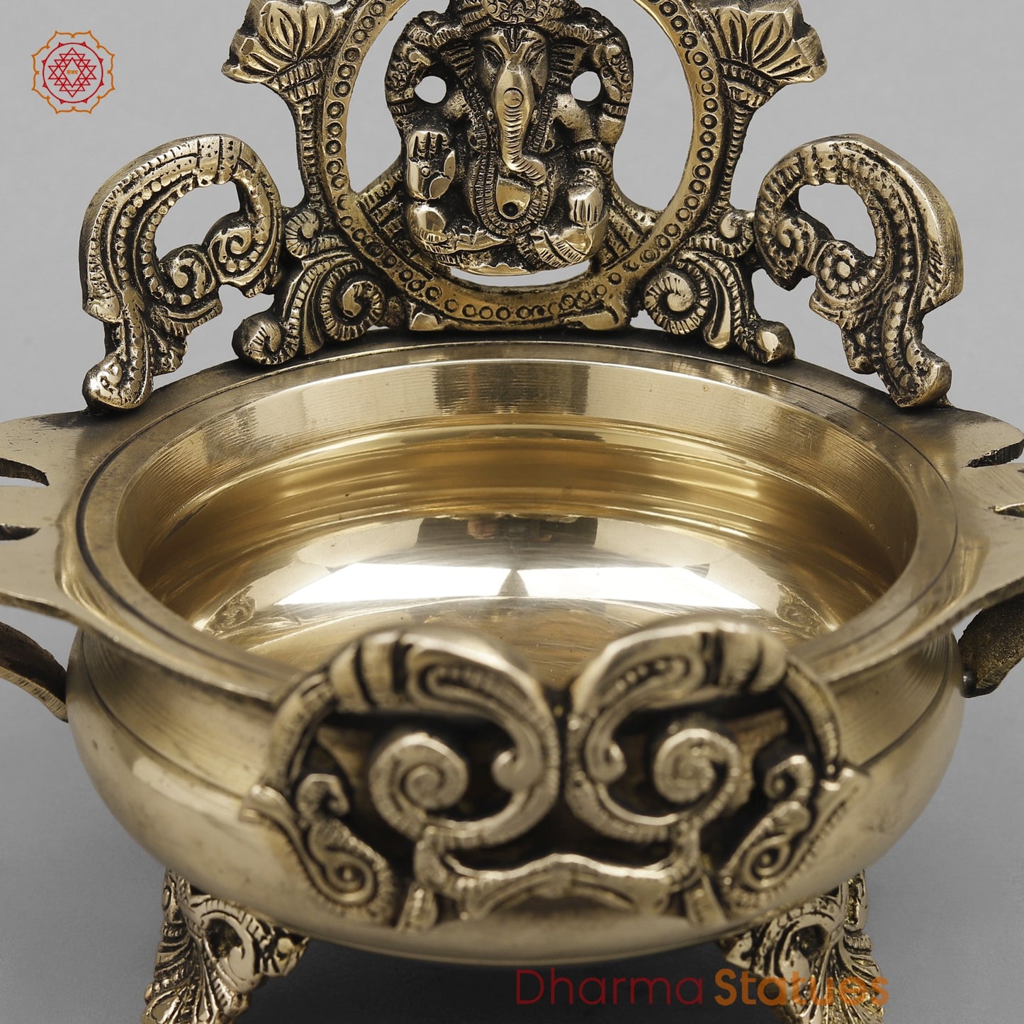 Brass Ganesh Urli Fine , Smooth Finish 8”