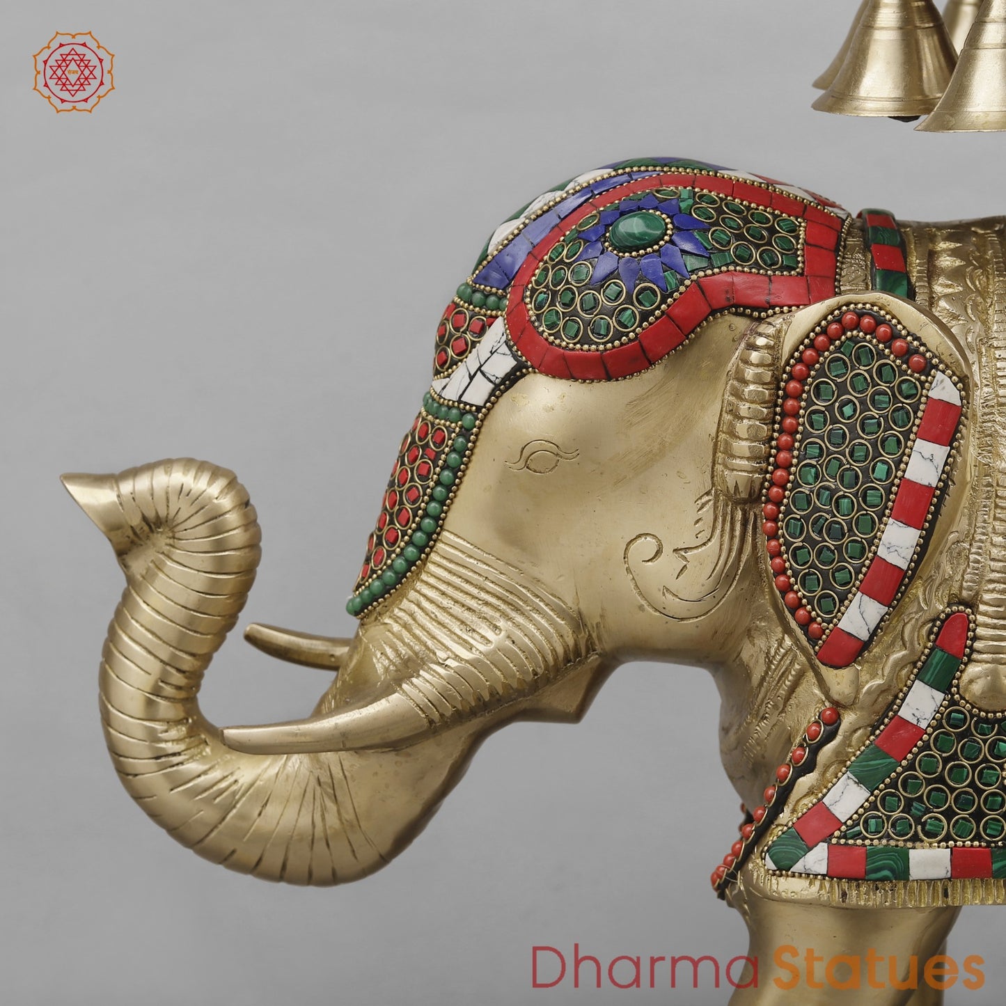 Brass Elephant Urli Fine, Stone Work 20.5”