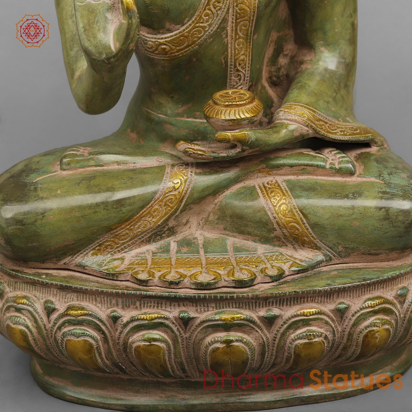Brass Tree Buddha Fine, Natural Green Patina Finish 20”
