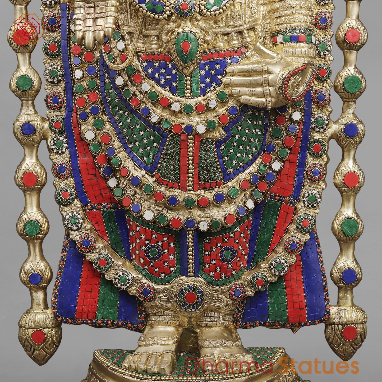 Brass Tirupati Balaji Fine, Stone Work Finish 46”