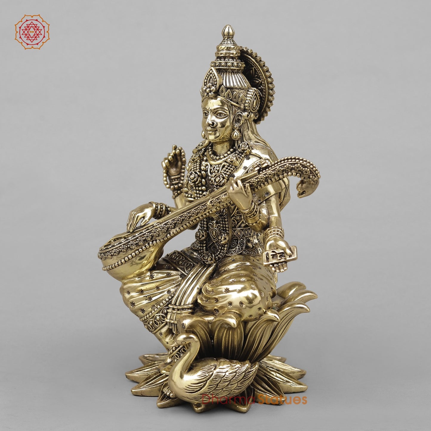 Brass Saraswati Seated Fine 10”