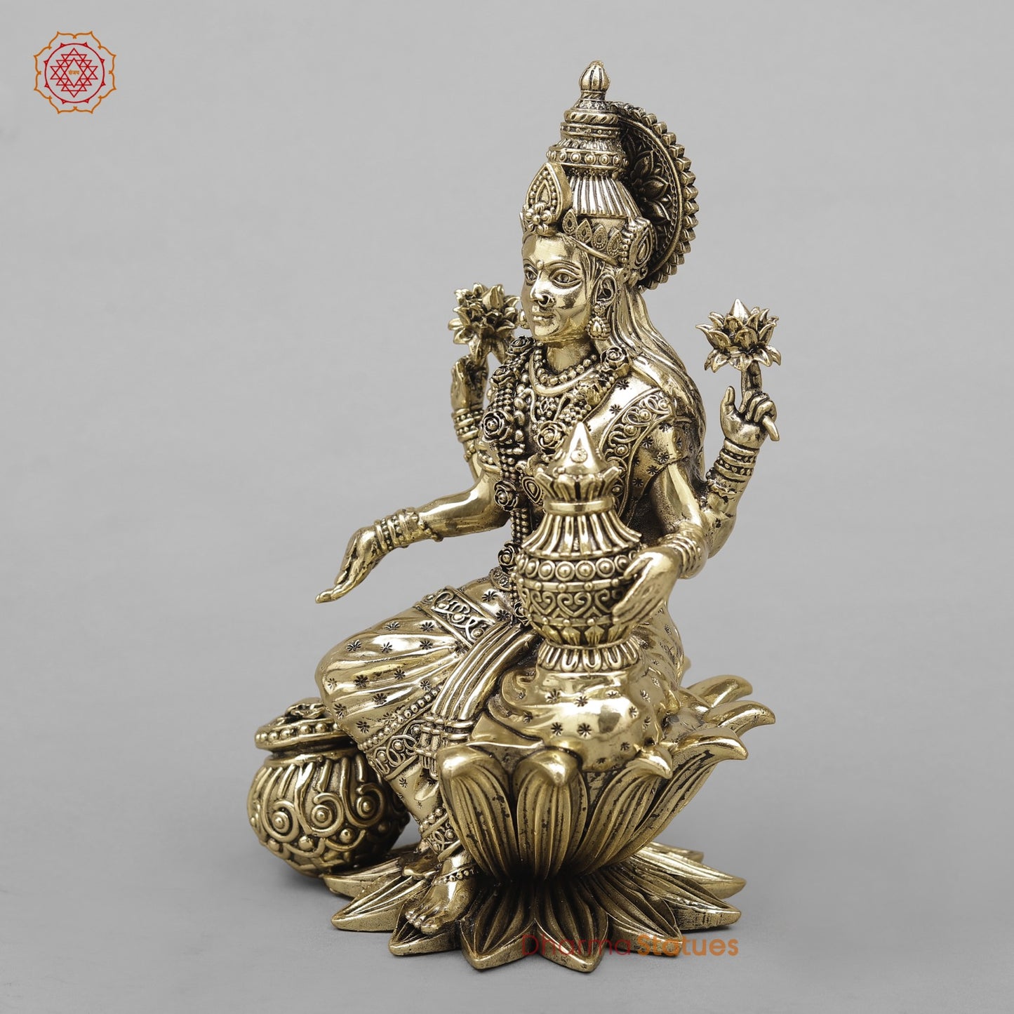 Brass Dhan Lakshmi Seated Fine 10”