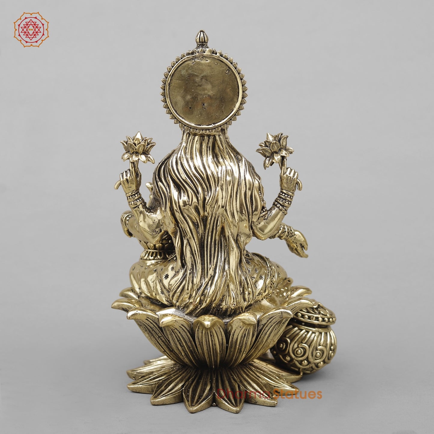 Brass Dhan Lakshmi Seated Fine 10”