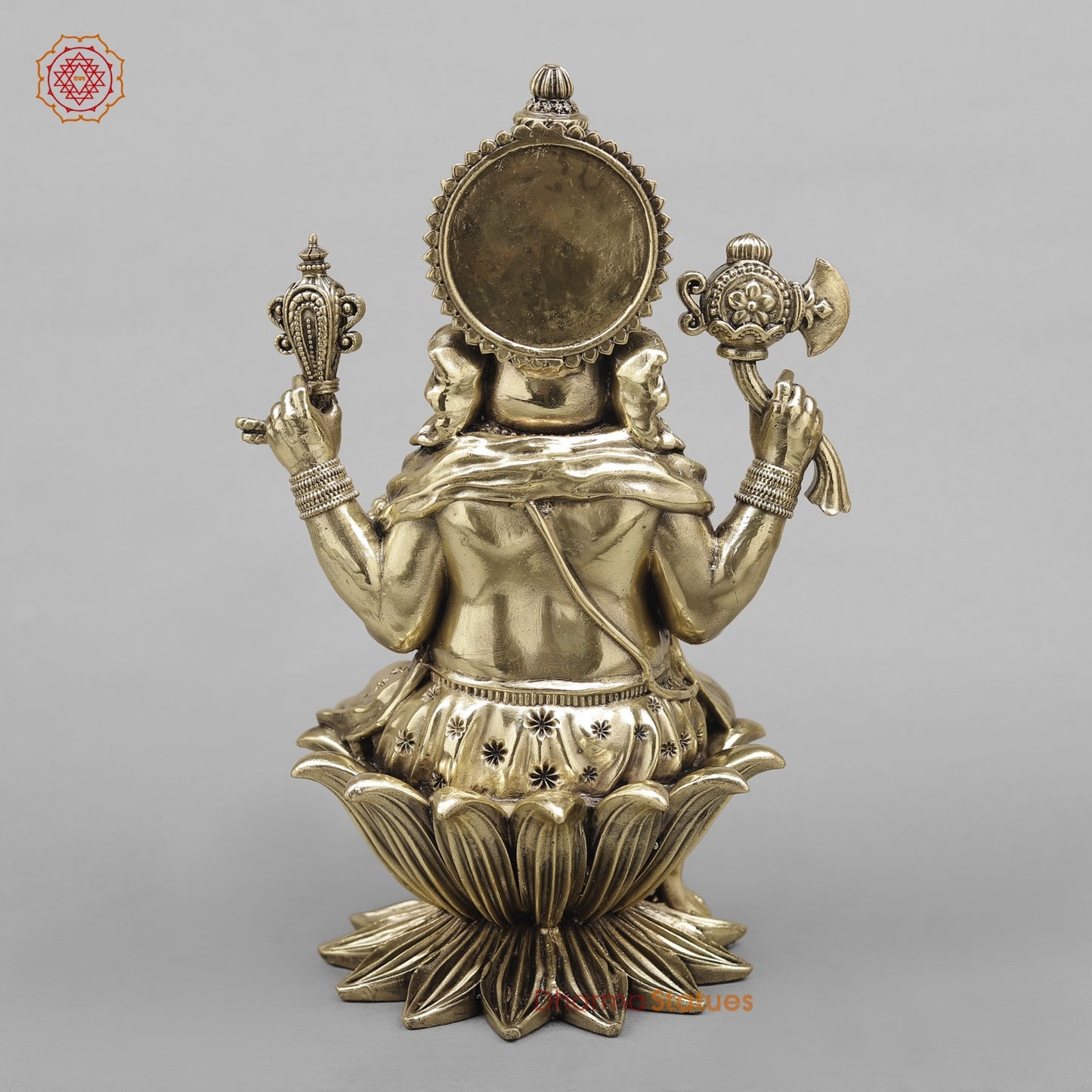 Brass Ganesh Seated Fine 10”