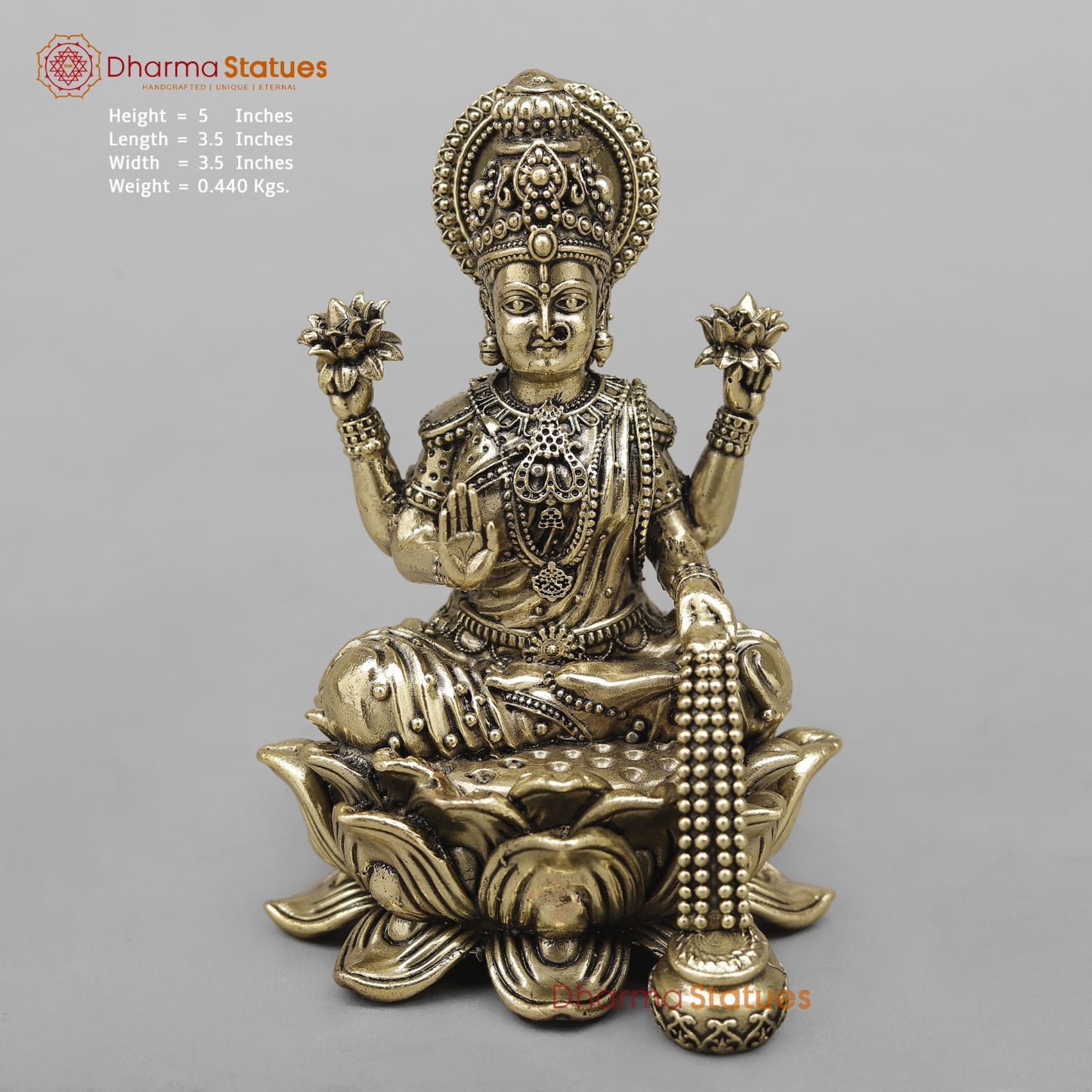Brass Dhan Lakshmi Seated Fine 5”