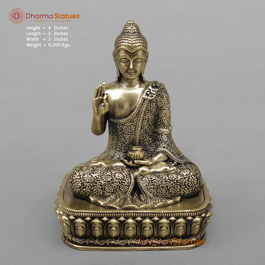Brass Buddha Seated fine 4”