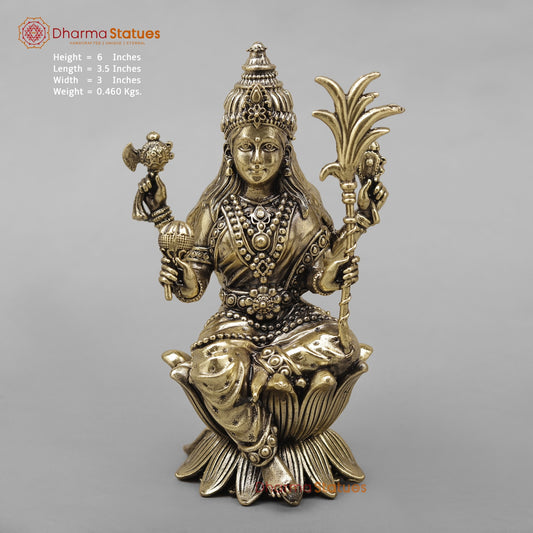 Brass Rajarajeshwari (Tripura Sundari) fine 6”