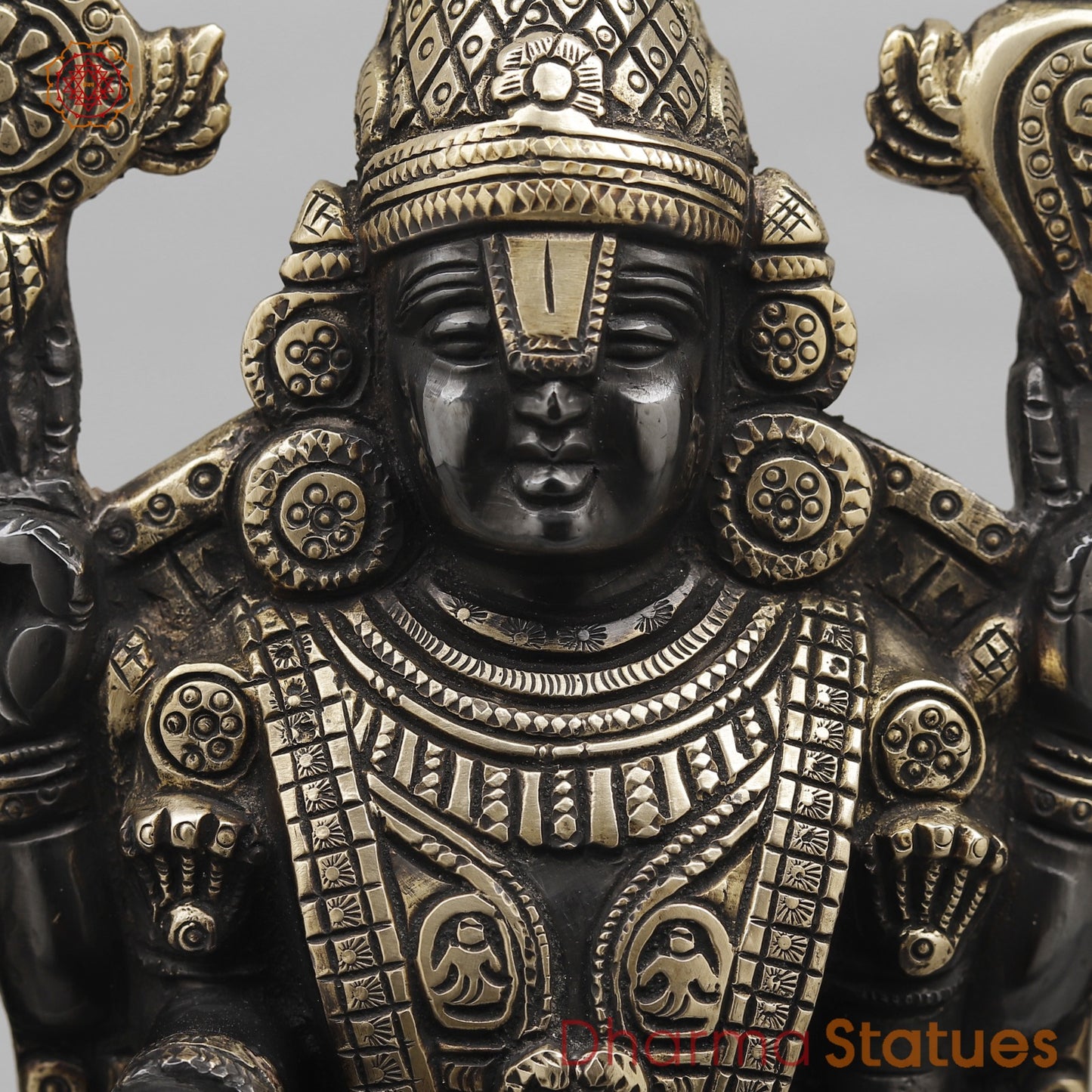 Brass Tirupati Balaji Fine, Black finish 13”