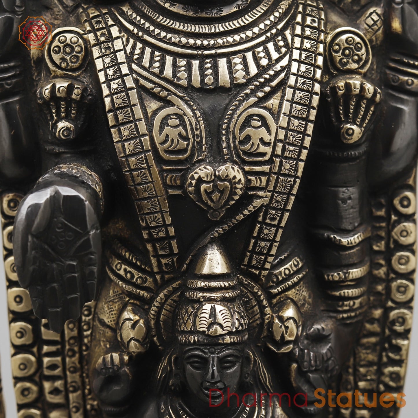 Brass Tirupati Balaji Fine, Black finish 13”